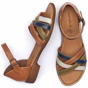 Tan/Fern Multi Leather Closed-Back Sandals   Size 3   Daymer Moshulu - 3