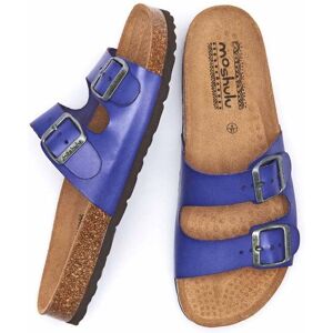 Blue Leather Cork Footbed Sandals   Size 5   Danube Moshulu - 5