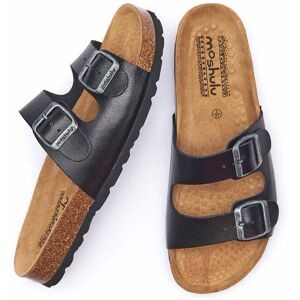 Black Leather Cork Footbed Sandals   Size 4   Danube Moshulu - 4