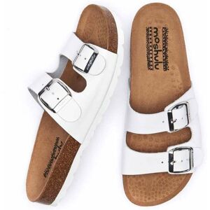 White Leather Cork Footbed Sandals   Size 5   Danube Moshulu - 5