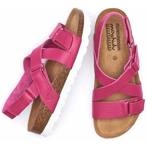 Pink Leather Cross-Over Adjustable Strap Cork Sandal Women's   Size 5   Towan Moshulu - 5