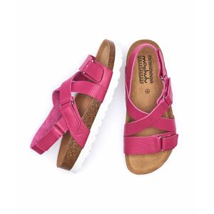 Pink Leather Cross-Over Adjustable Strap Cork Sandal Women's   Size 6   Towan Moshulu - 6
