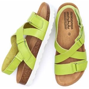 Green Leather Cross-Over Adjustable Strap Cork Sandal Women's   Size 3   Towan Moshulu - 3