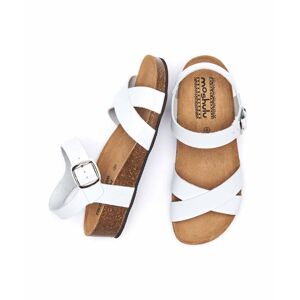 White Leather Cross-Over Low-Wedge Sandals   Size 4   Bigbury 2 Moshulu - 4