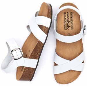 White Leather Cross-Over Low-Wedge Sandals   Size 8   Bigbury 2 Moshulu - 8