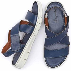 Blue Leather Cross-Over Sandals Women's   Size 8   Whitby Moshulu - 8