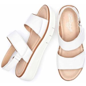 White Leather Platform Sandals Women's   Size 3   Hallsands Moshulu - 3