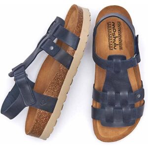 Blue Leather T-Bar Cork Sandal Women's   Size 4   Saunton Moshulu - 4