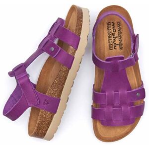 Purple Leather T-Bar Cork Sandal Women's   Size 3   Saunton Moshulu - 3