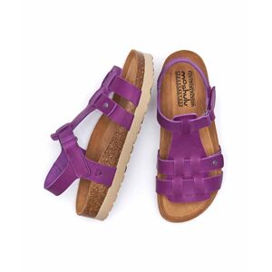 Purple Leather T-Bar Cork Sandal Women's   Size 4   Saunton Moshulu - 4