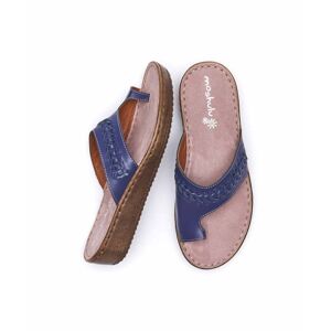 Grape Purple Leather Toe-Loop Comfort Sandals   Size 4   Carmel Moshulu - 4