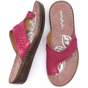 Pink Leather Toe-Loop Comfort Sandals   Size 4   Carmel Moshulu - 4