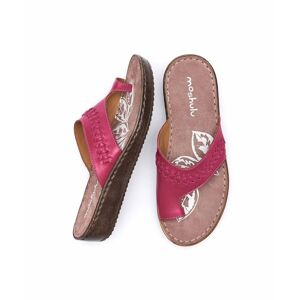 Pink Leather Toe-Loop Comfort Sandals   Size 6.5   Carmel Moshulu - 6.5
