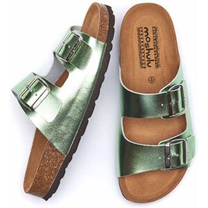 Green Metallic Cork Mule Sandals   Size 7   Bavaria Metallic Moshulu - 7