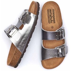 Silver Metallic Cork Mule Sandals   Size 3   Bavaria Metallic Moshulu - 3