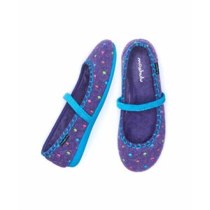 Purple Mini-Spot Ballet Slippers Women's   Size 4   Caramel Moshulu - 4