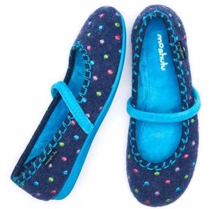 Blue Mini-Spot Ballet Slippers Women's   Size 5   Caramel Moshulu - 5