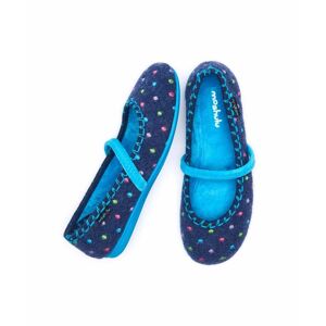 Blue Mini-Spot Ballet Slippers Women's   Size 6   Caramel Moshulu - 6