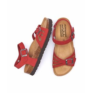Red Nubuck Butterfly Cut-Out Cork Sandals   Size 3   Budleigh Moshulu - 3