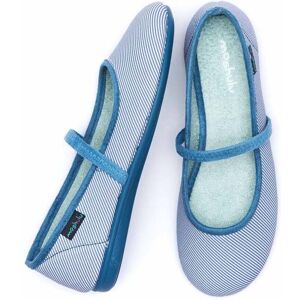 Blue Patterned Lightweight Ballerina Slippers   Size 6.5   Cleido Moshulu - 6.5