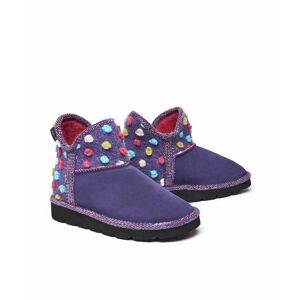 Purple Spotty Bootie Slippers Women's   Size 4   Fireside 2 Moshulu - 4