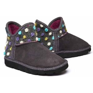 Grey Spotty Bootie Slippers Women's   Size 3   Fireside 2 Moshulu - 3