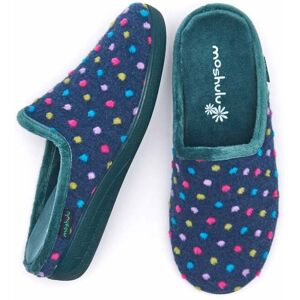 Blue Spotty Recycled Wedge Mule Slipper   Size 7   Kiska Moshulu - 7