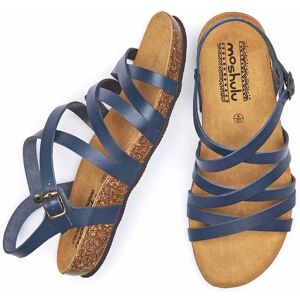 Blue Strappy Contoured Cork Sandals   Size 9   Ginger Ale Moshulu - 9