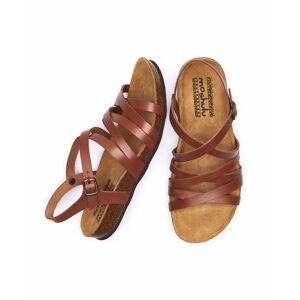 Brown Strappy Contoured Cork Sandals   Size 9   Ginger Ale Moshulu - 9