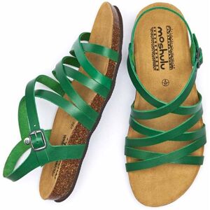 Green Strappy Contoured Cork Sandals   Size 3   Ginger Ale Moshulu - 3