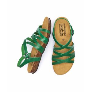Green Strappy Contoured Cork Sandals   Size 4   Ginger Ale Moshulu - 4