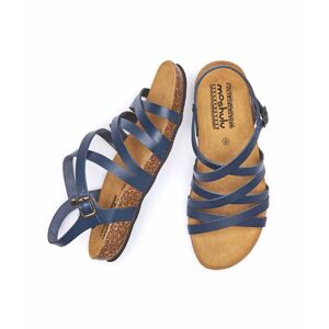 Blue Strappy Contoured Cork Sandals   Size 5   Ginger Ale Moshulu - 5