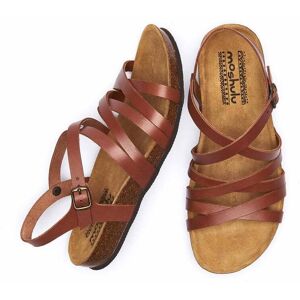 Brown Strappy Contoured Cork Sandals   Size 6   Ginger Ale Moshulu - 6