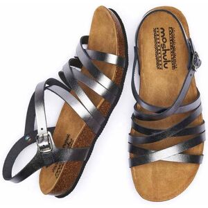 Grey Strappy Cork Footbed Sandals   Size 3   Ginger Ale Metallic Moshulu - 3