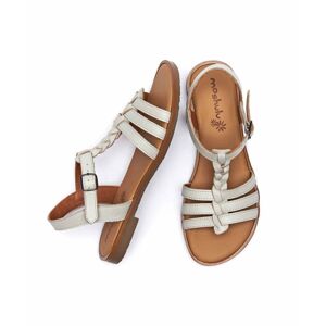 Brown Strappy Leather T-Bar Sandals Women's   Size 5   Wasabi Moshulu - 5