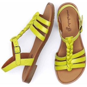 Green Strappy Leather T-Bar Sandals Women's   Size 6.5   Wasabi Moshulu - 6.5