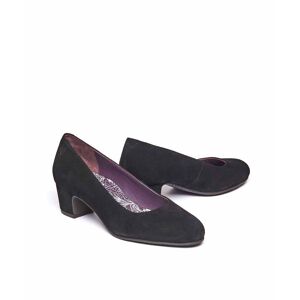 Black Suede Block Heel Court Shoe   Size 3   Keel Suede Moshulu - 3