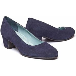 Blue Suede Block Heel Court Shoe   Size 6.5   Keel Suede Moshulu - 6.5