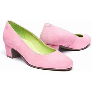 Pink Suede Block Heel Court Shoe   Size 4.5   Keel Suede Moshulu - 4.5