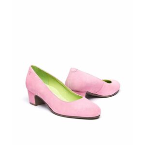 Pink Suede Block Heel Court Shoe   Size 3   Keel Suede Moshulu - 3