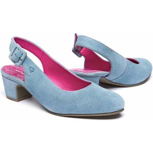 Blue Suede Heeled Shoes Women's   Size 5.5   Varzea Moshulu - 5.5