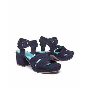 Blue Suede Platform Cross-Over Sandal Women's   Size 4   Araniko Moshulu - 4