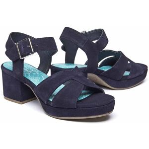 Blue Suede Platform Cross-Over Sandal Women's   Size 6   Araniko Moshulu - 6