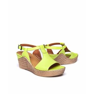 Green T-Bar Wedge Sandals   Size 4   Peach Melba 2 Moshulu - 4