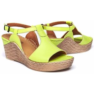 Green T-Bar Wedge Sandals   Size 6   Peach Melba 2 Moshulu - 6