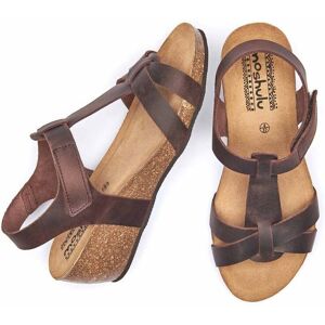 Brown T-Bar Wedge Sandals Women's   Size 8   Ilha Moshulu - 8