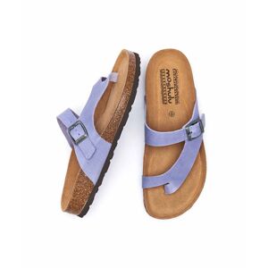 Purple Toe-Post Cork Footbed Sandals   Size 7   Wilma Waxy Moshulu - 7