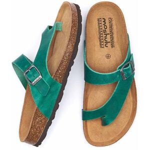 Green Toe-Post Cork Footbed Sandals   Size 4   Wilma Waxy Moshulu - 4