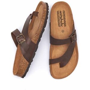 Brown Toe-Post Cork Footbed Sandals   Size 7   Wilma Waxy Moshulu - 7