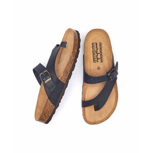 Blue Toe-Post Cork Footbed Sandals   Size 6.5   Wilma Waxy Moshulu - 6.5